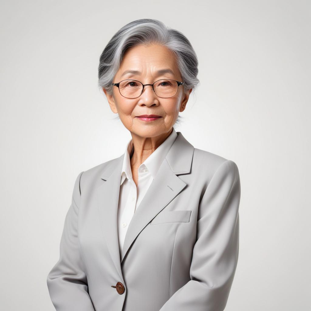 Senior woman in formal attire with a confident expression Senior woman in formal attire with a confident expression