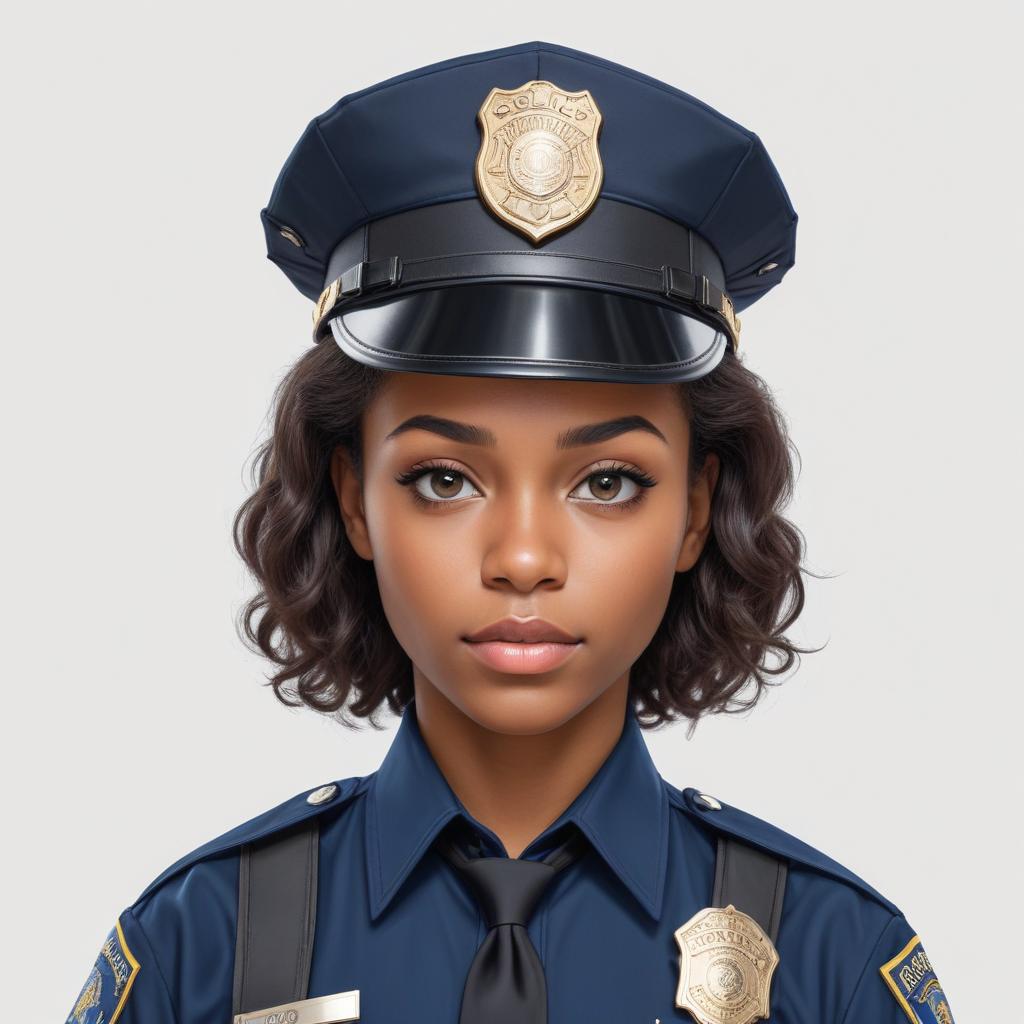 Young police officer in uniform with a friendly expression Young police officer in uniform with a friendly expression