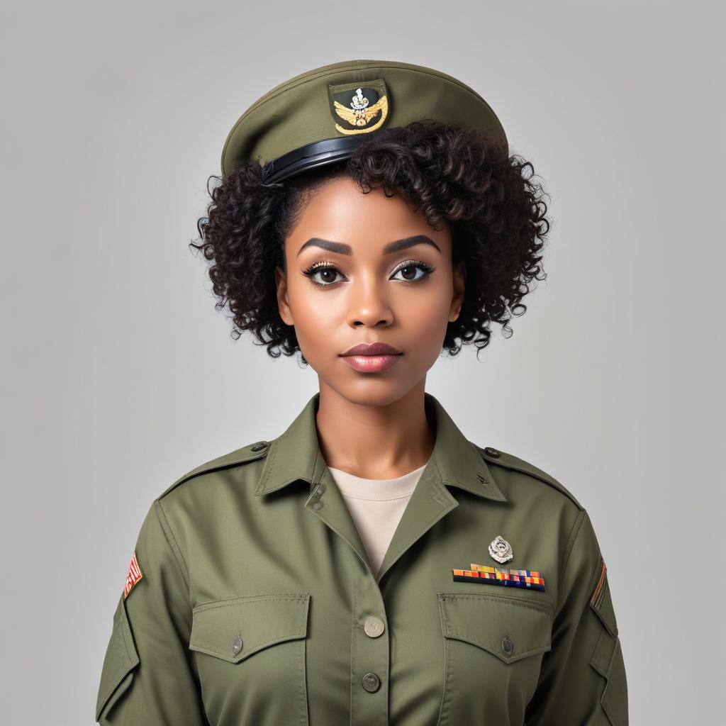 Confident soldier in uniform with a proud expression Confident soldier in uniform with a proud expression