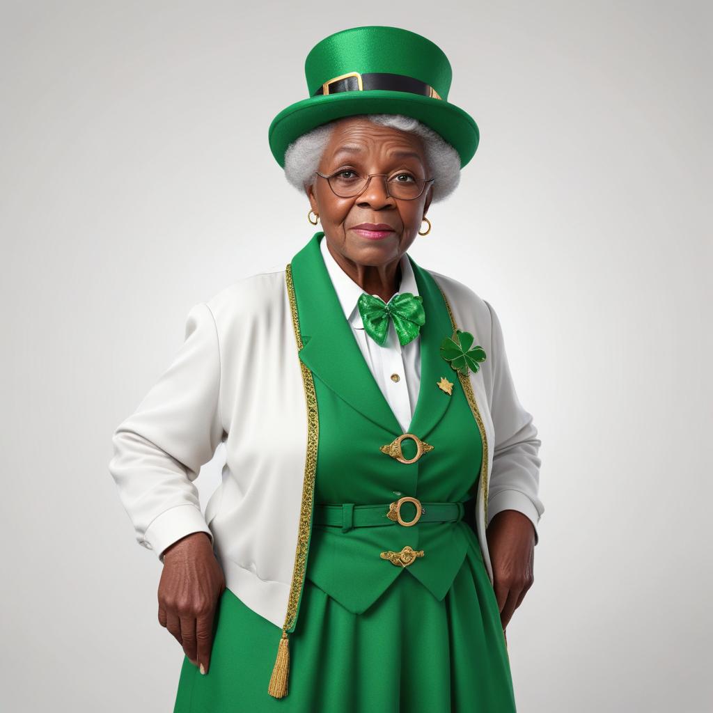 Elegant woman dressed for st. patrick's day celebration Elegant woman dressed for st. patrick's day celebration