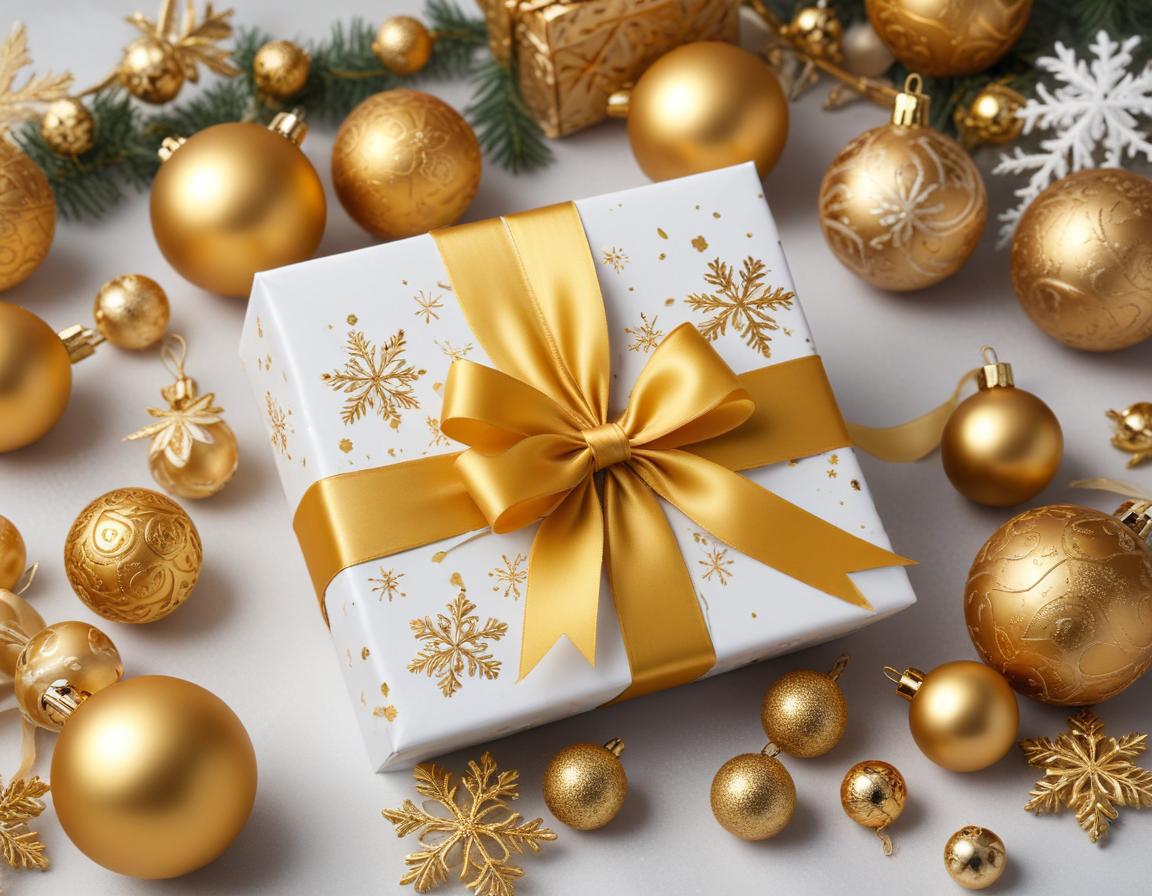 Golden holiday gift wrapped for a festive occasion Golden holiday gift wrapped for a festive occasion