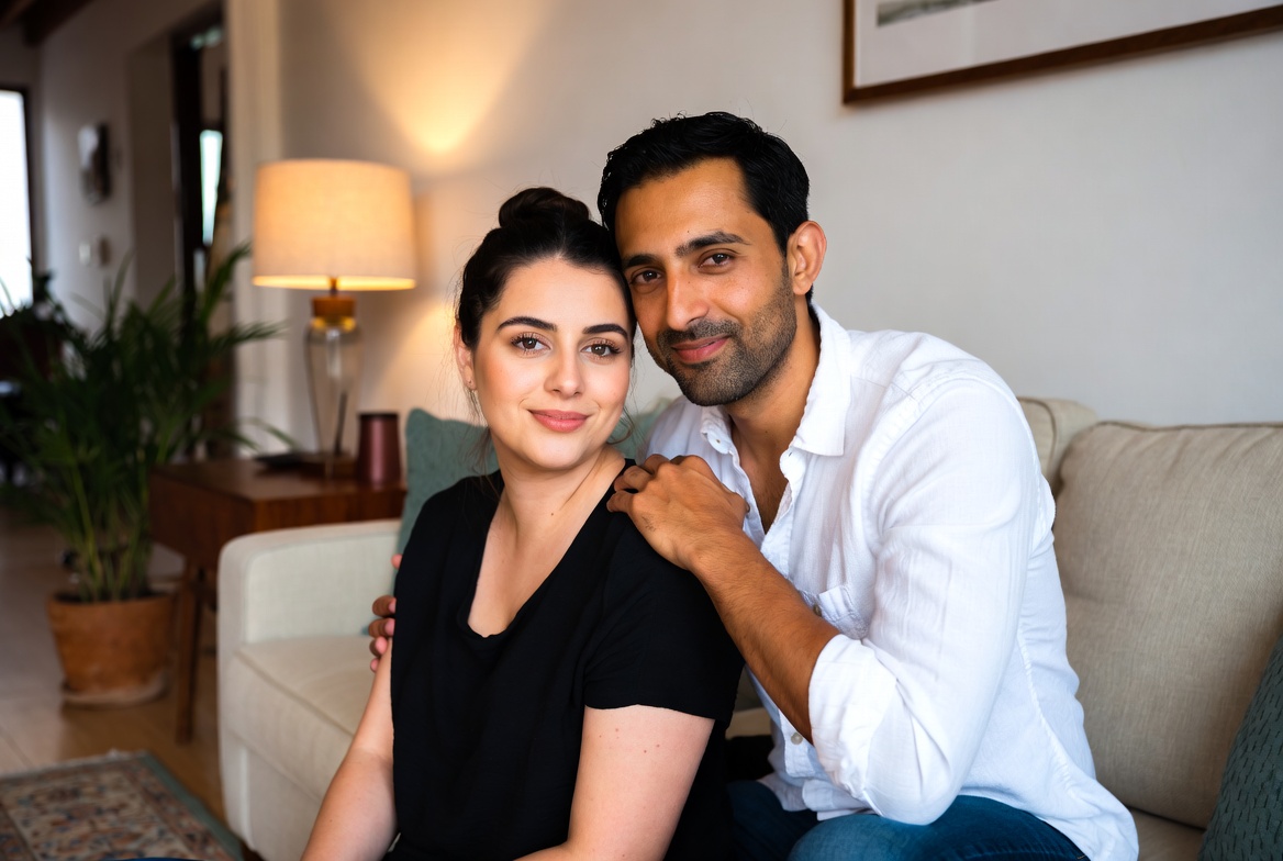 Couple enjoying a relaxed moment at home together Couple enjoying a relaxed moment at home together