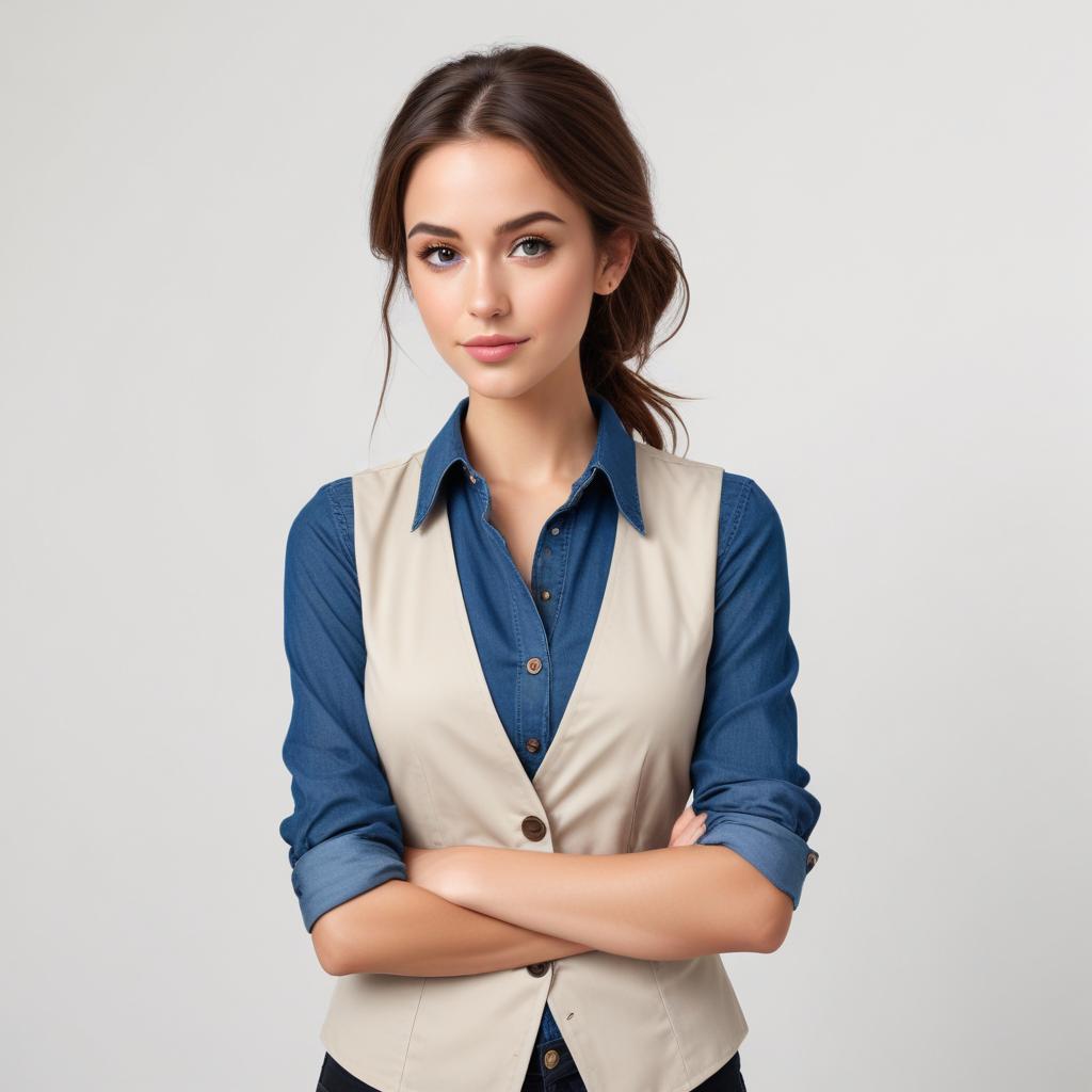 Young woman posing confidently in a stylish outfit Young woman posing confidently in a stylish outfit