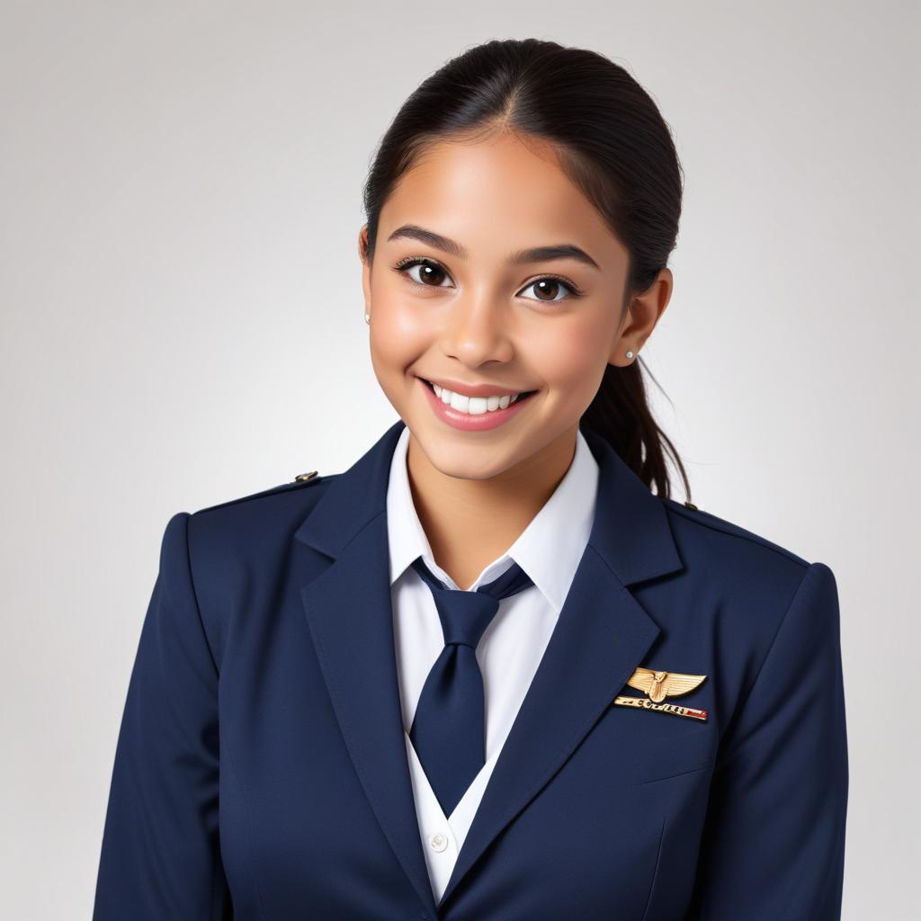 Smiling flight attendant ready to assist passengers Smiling flight attendant ready to assist passengers