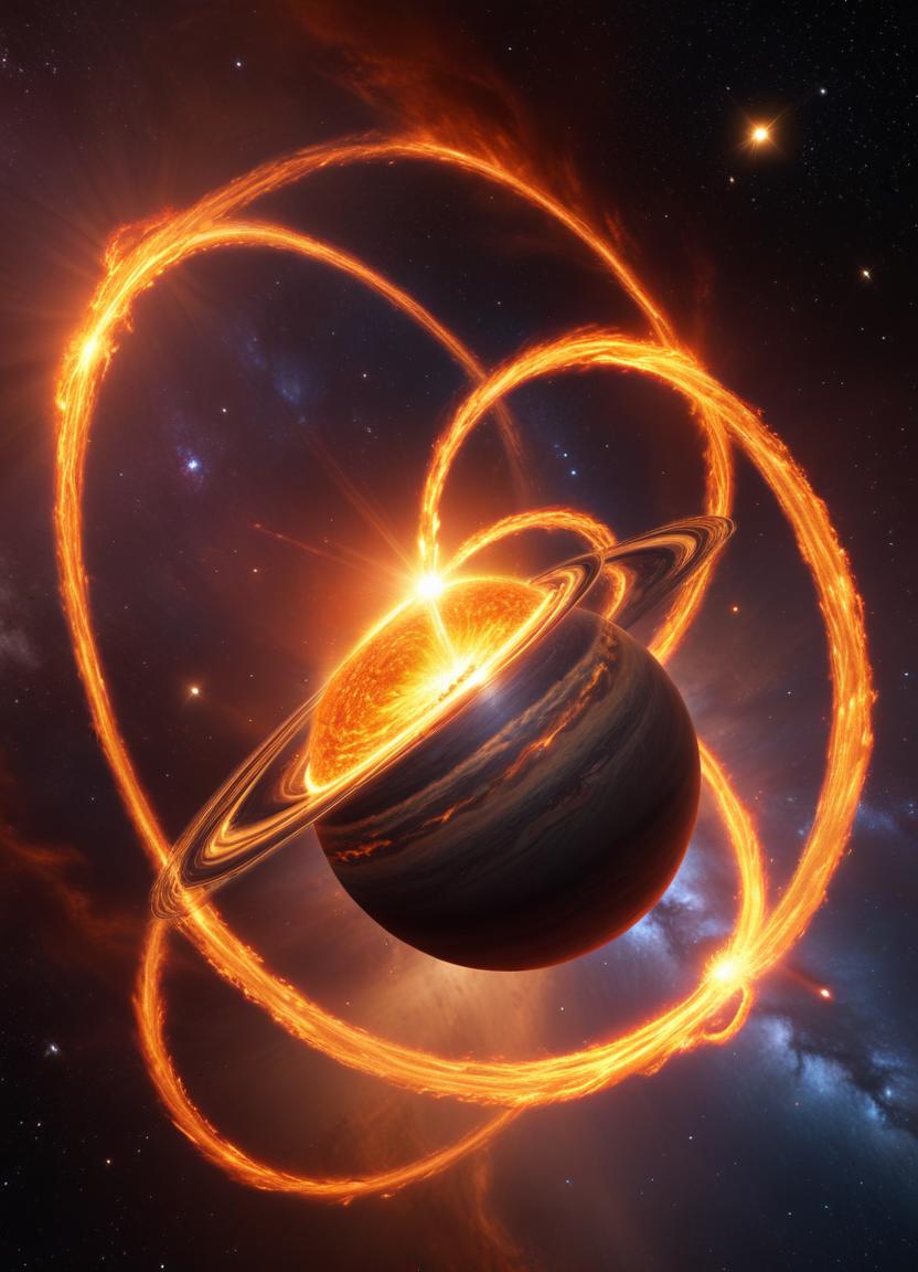 Glowing rings and stars in stunning planetary show Glowing rings and stars in stunning planetary show