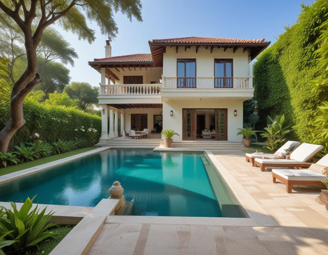 Beautiful villa with pool in a lush garden setting Beautiful villa with pool in a lush garden setting