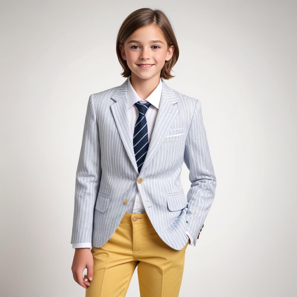 Young boy in stylish suit standing confidently indoors Young boy in stylish suit standing confidently indoors