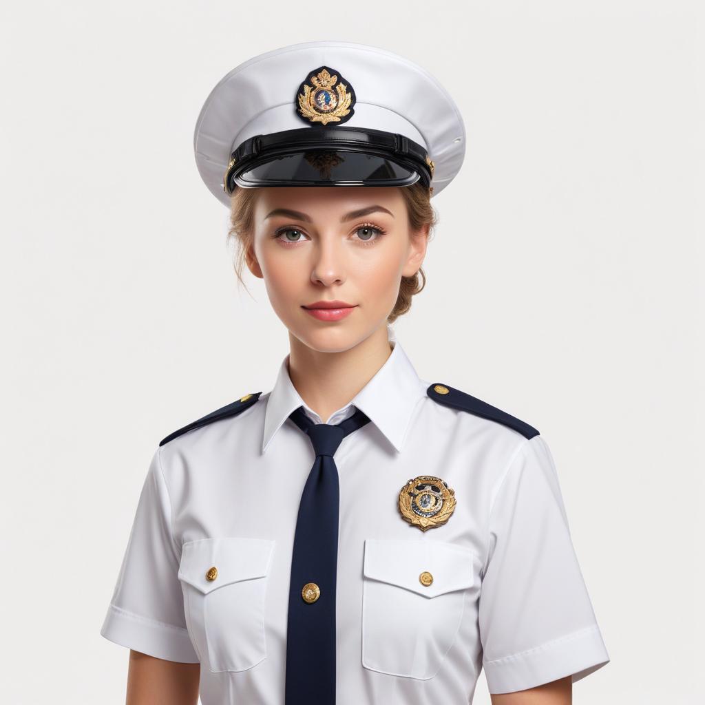 Female officer in uniform at police station setting Female officer in uniform at police station setting