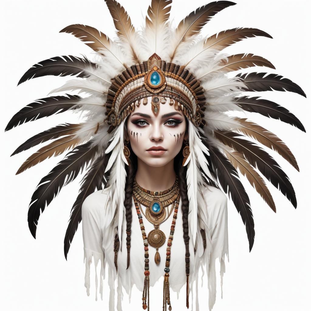 Cultural celebration with traditional feather headdress Cultural celebration with traditional feather headdress