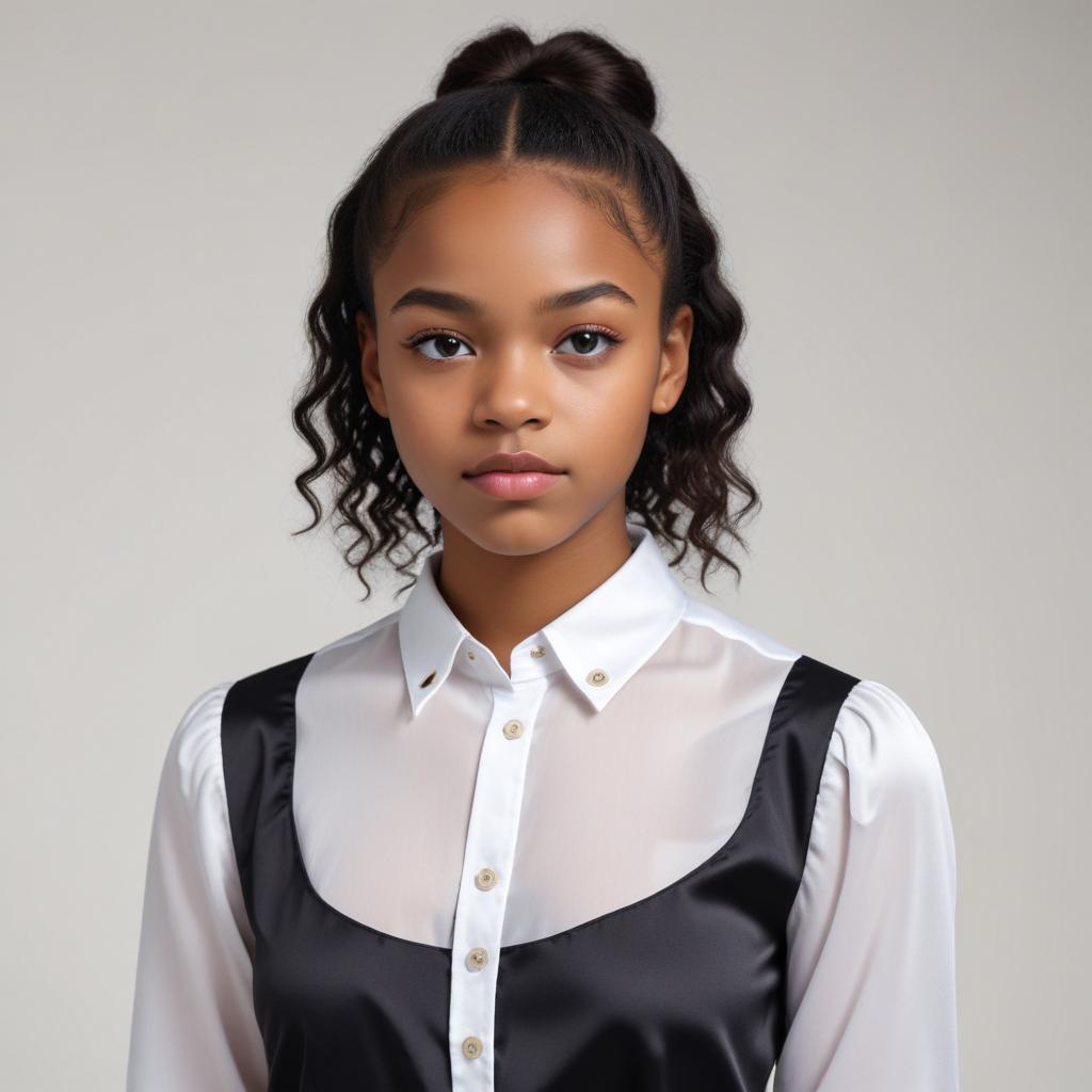 Young girl modeling a stylish outfit in a studio Young girl modeling a stylish outfit in a studio