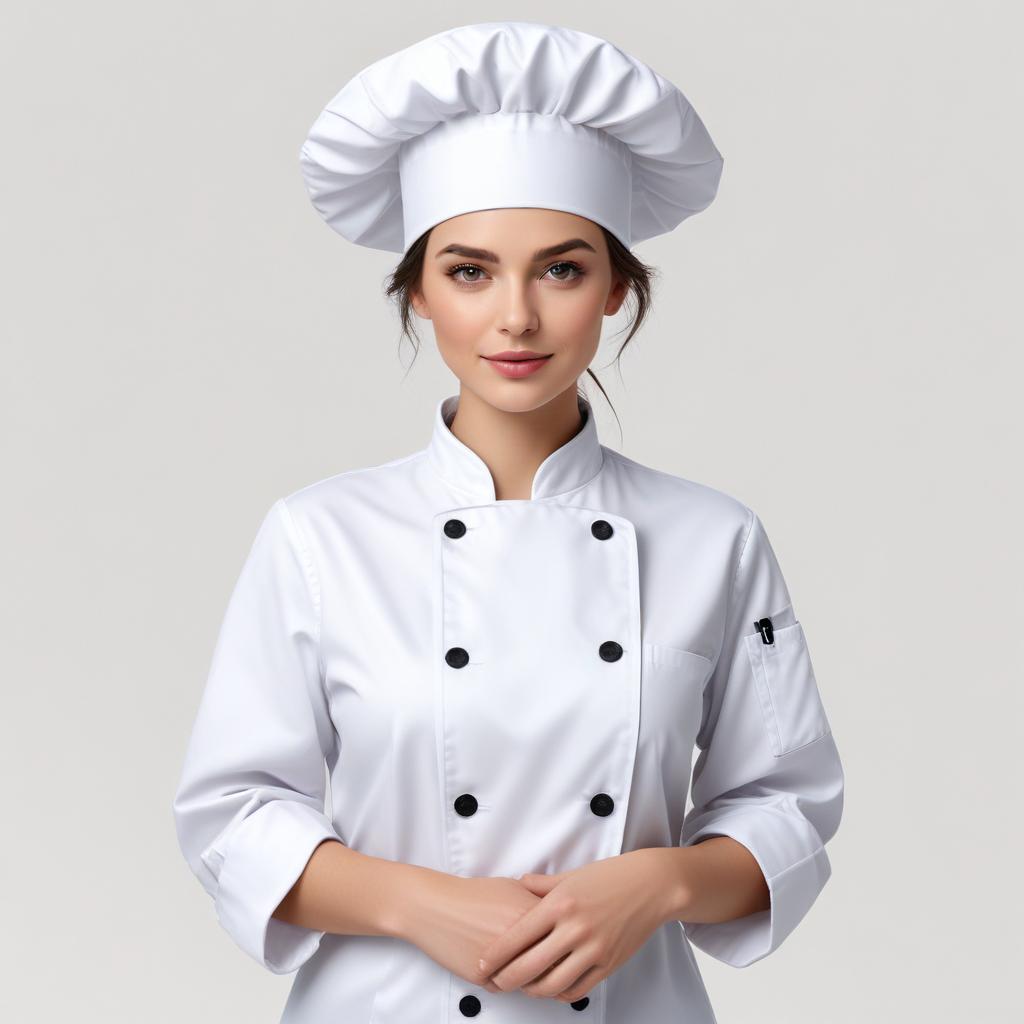 Chef in white uniform ready for culinary challenges Chef in white uniform ready for culinary challenges