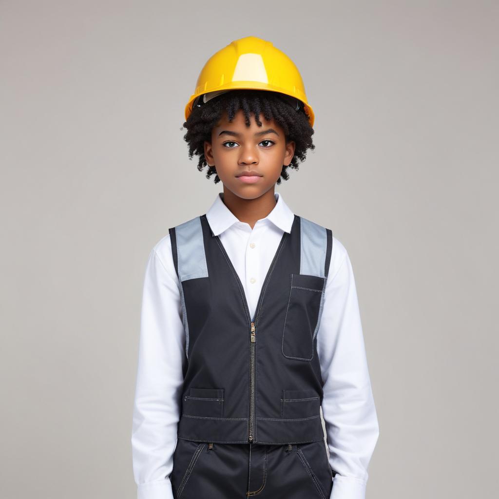 Young child in construction outfit with hard hat on Young child in construction outfit with hard hat on