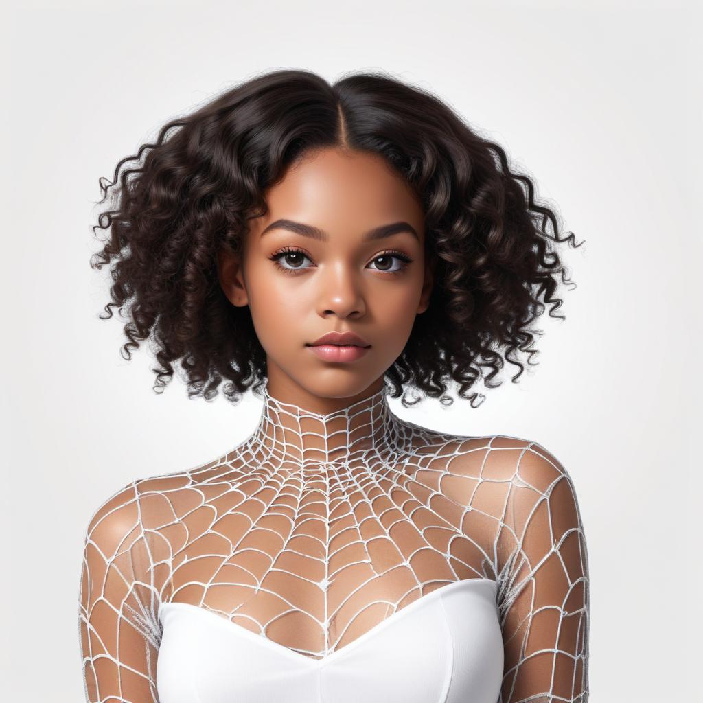 Young woman in artistic spider web costume Young woman in artistic spider web costume