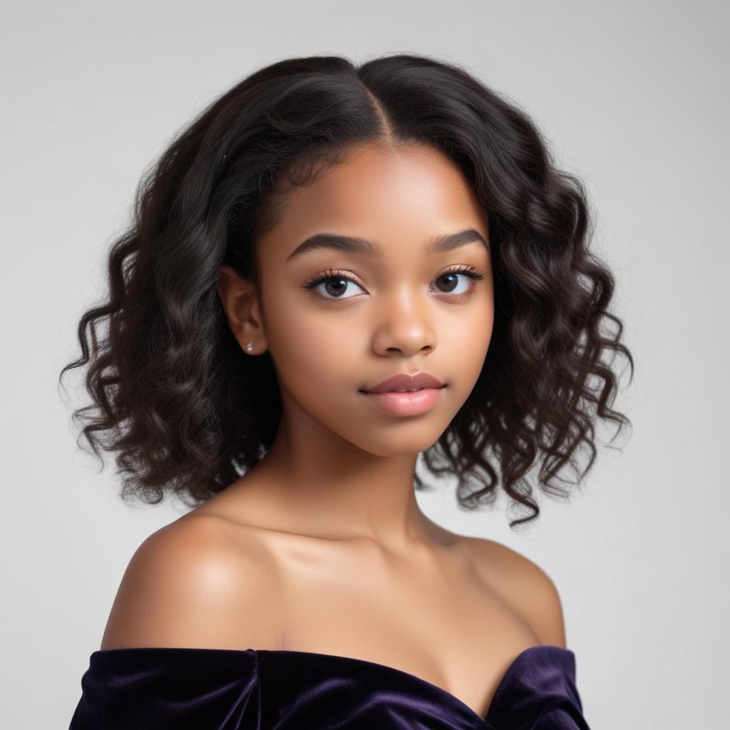 Young girl with beautiful curly hair in studio setting Young girl with beautiful curly hair in studio setting