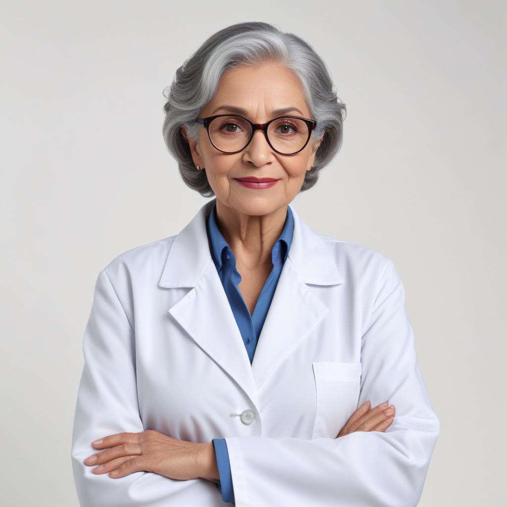 Experienced doctor poses confidently in a white coat Experienced doctor poses confidently in a white coat