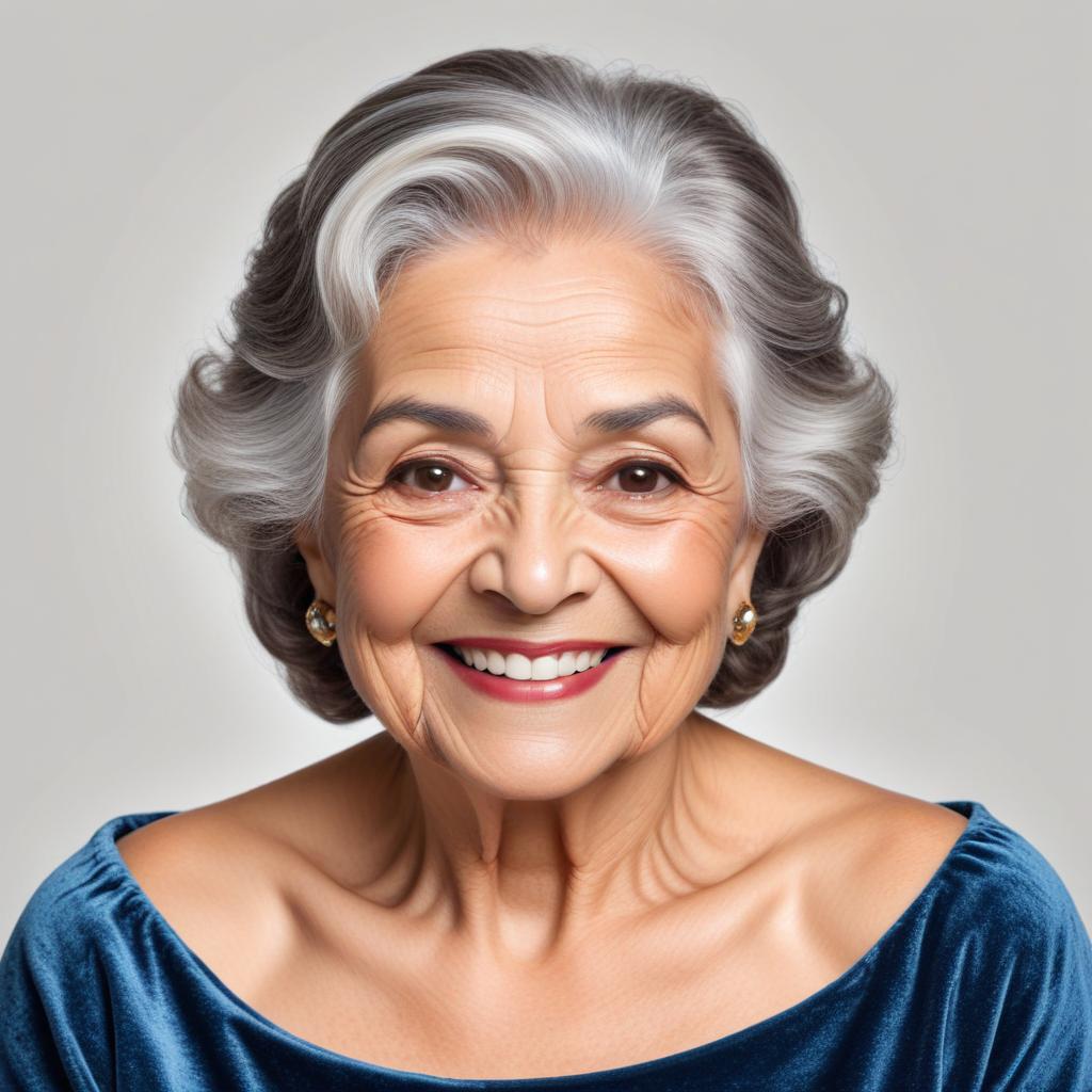 Happy elderly woman smiles with graceful confidence Happy elderly woman smiles with graceful confidence