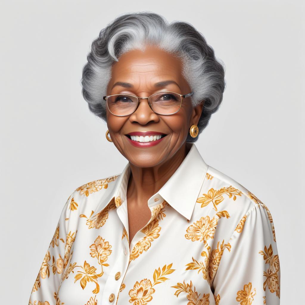 Portrait of an elderly woman with gray hair and glasses Portrait of an elderly woman with gray hair and glasses