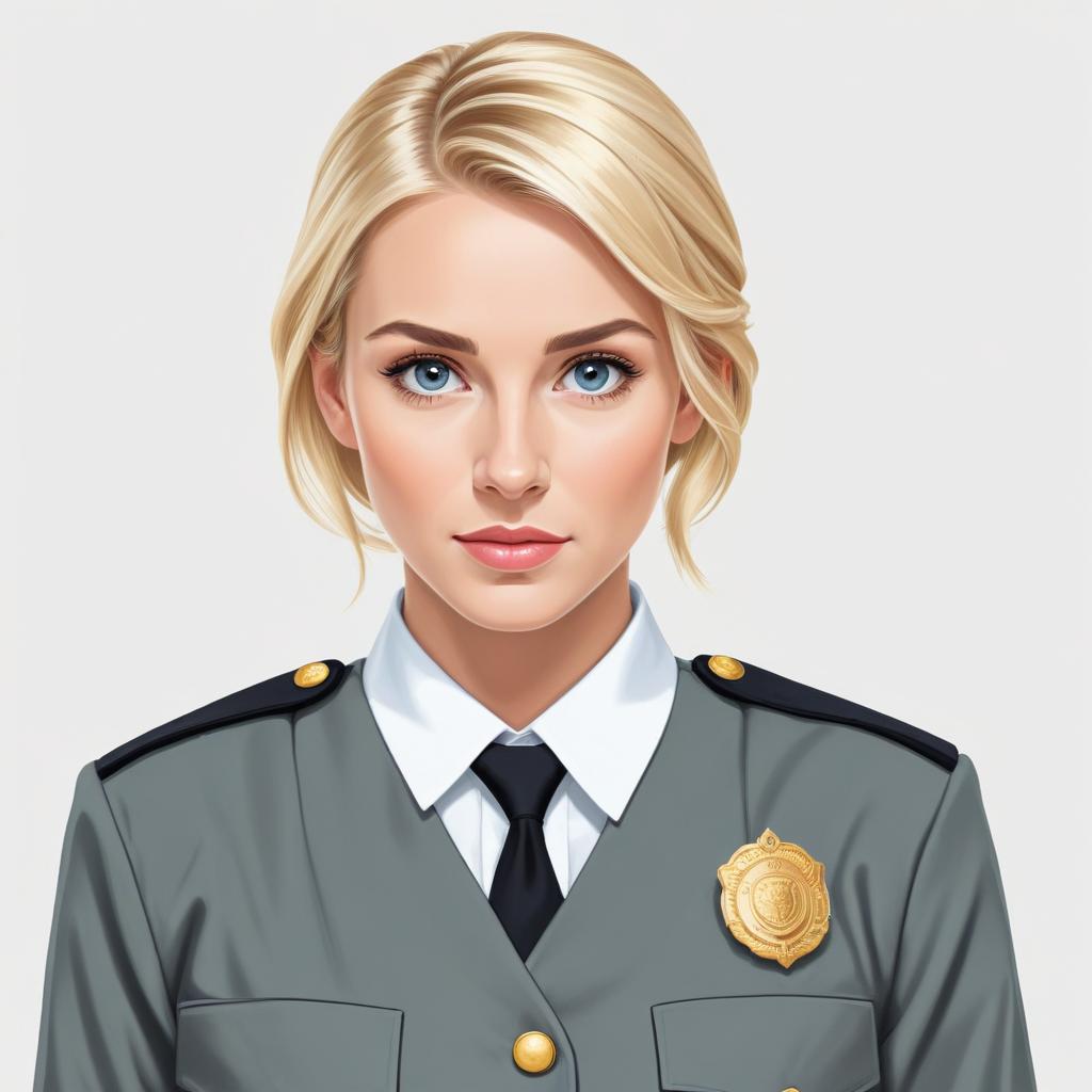 Officer in uniform showing confidence and determination Officer in uniform showing confidence and determination