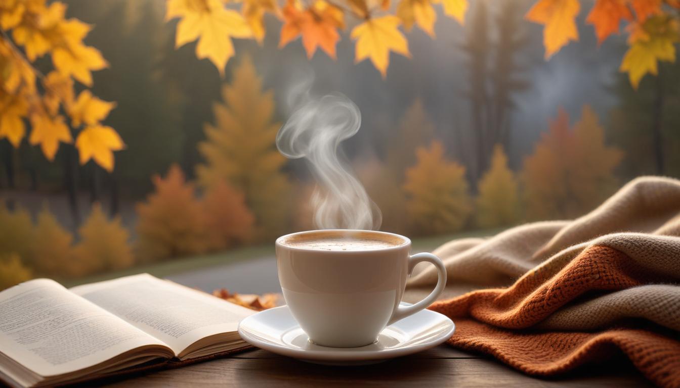 Cozy autumn morning with coffee Cozy autumn morning with coffee