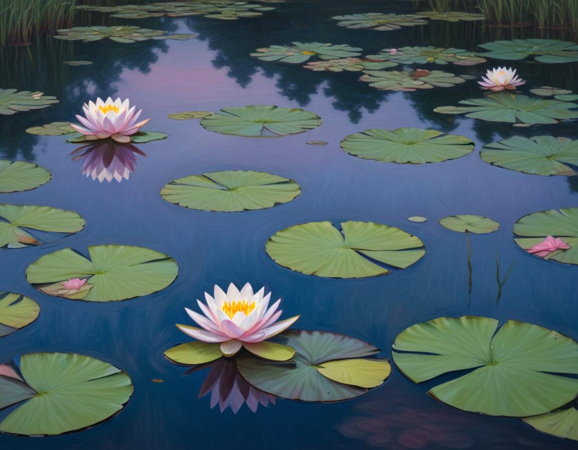 Tranquil lily pads by the lake Tranquil lily pads by the lake