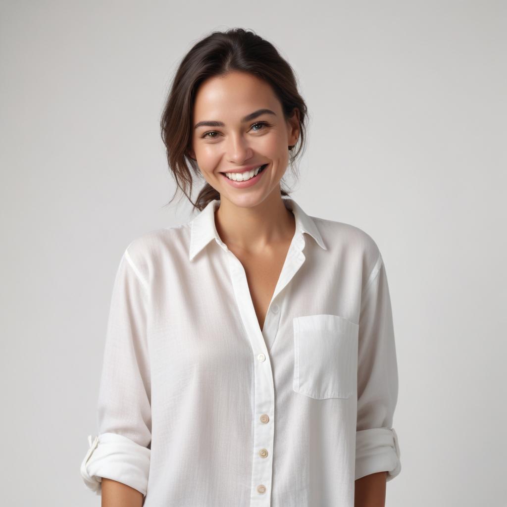 Bright smile in casual shirt Bright smile in casual shirt