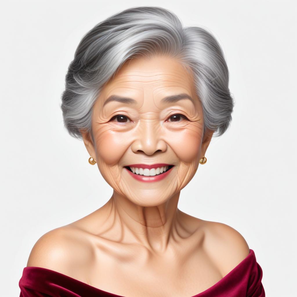 Elegant senior woman with silver hair Elegant senior woman with silver hair
