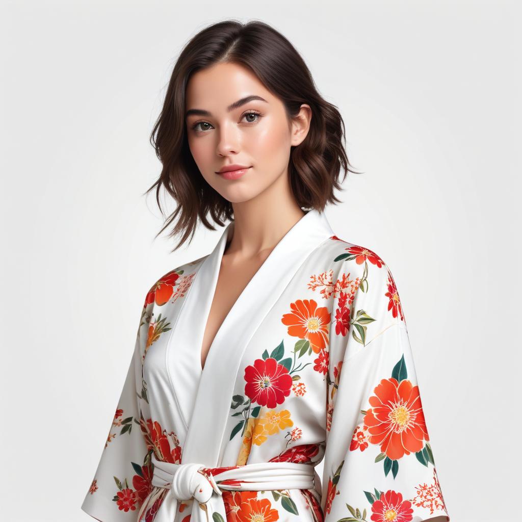 Floral robe model portrait session Floral robe model portrait session