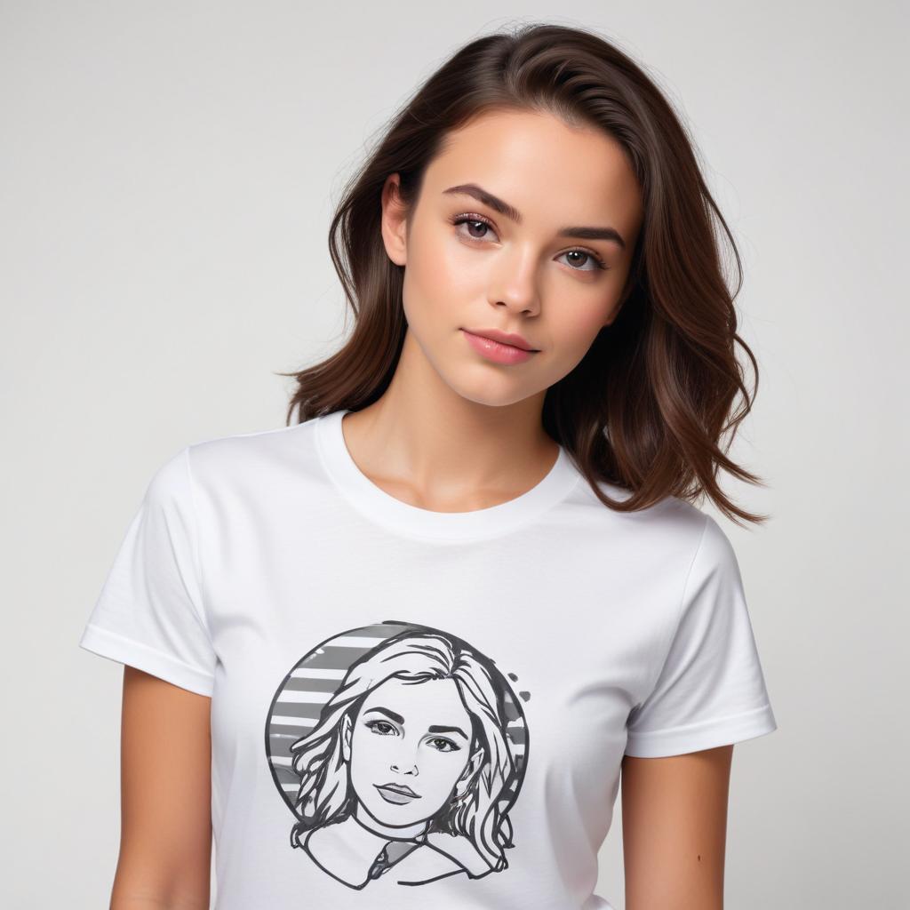 Young woman wearing stylish t-shirt Young woman wearing stylish t-shirt