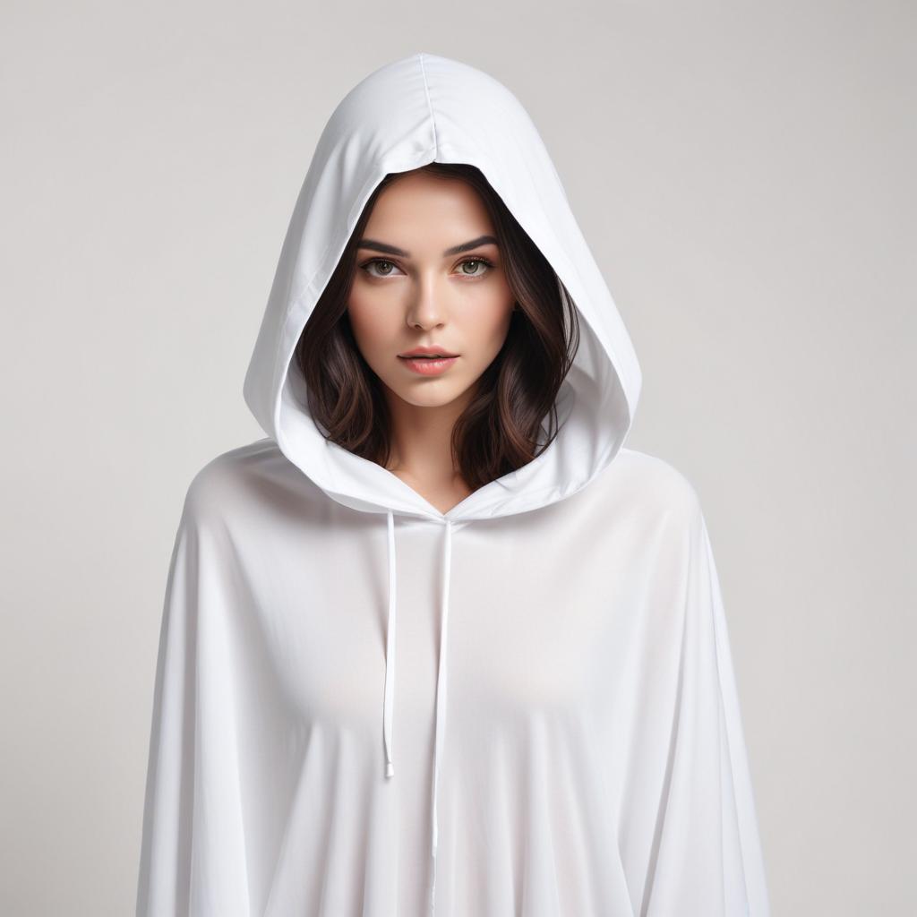 Mysterious woman in white hood Mysterious woman in white hood