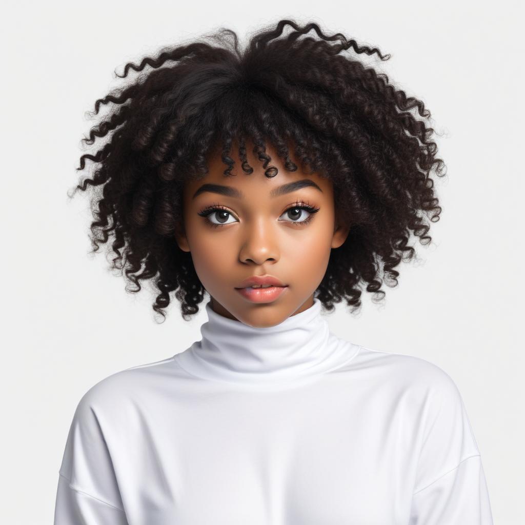 Young girl with natural curly hair Young girl with natural curly hair