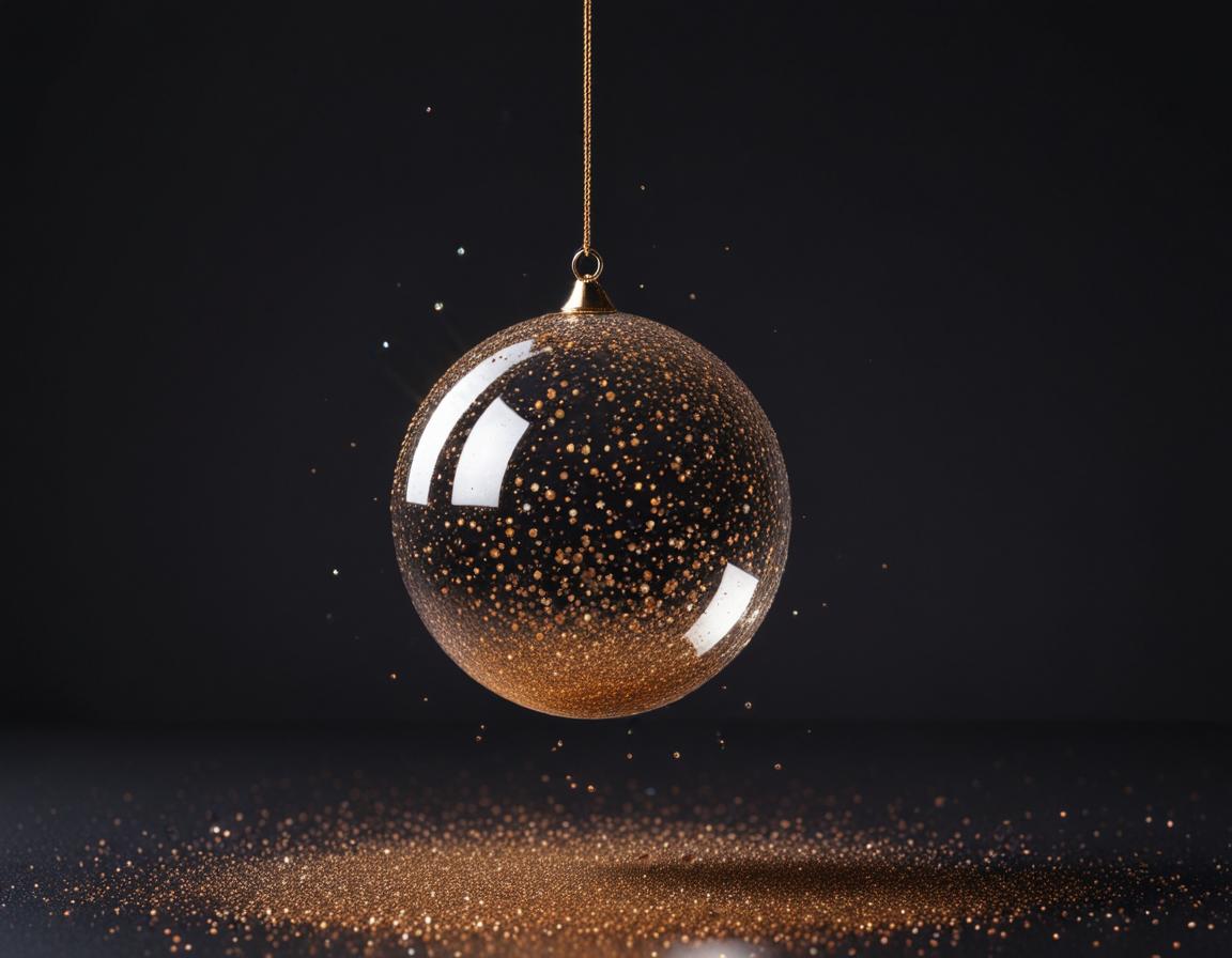 Glittering orb with golden dust Glittering orb with golden dust