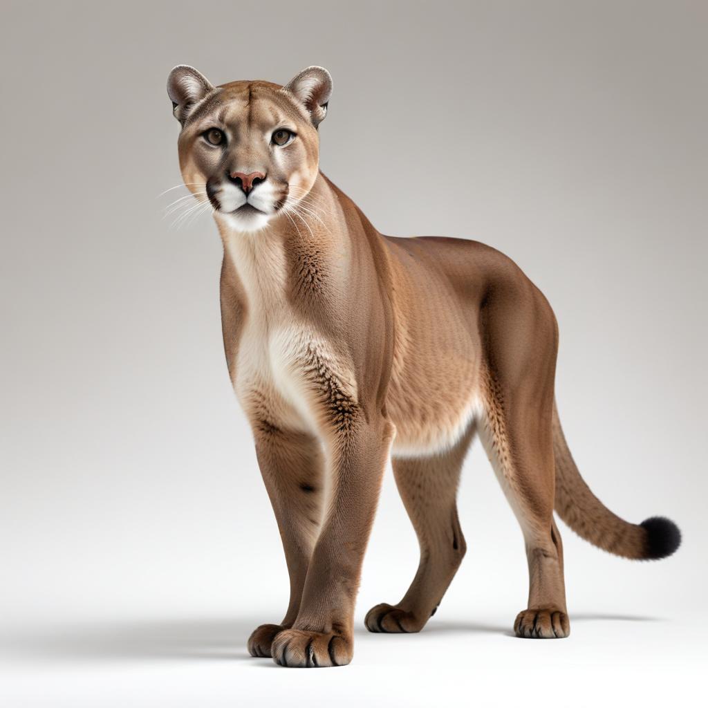 Realistic mountain lion depiction close-up Realistic mountain lion depiction close-up