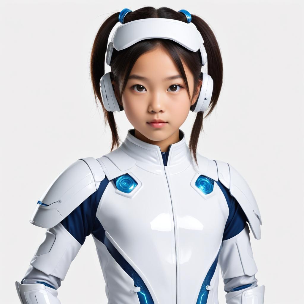 Young girl in futuristic armor Young girl in futuristic armor