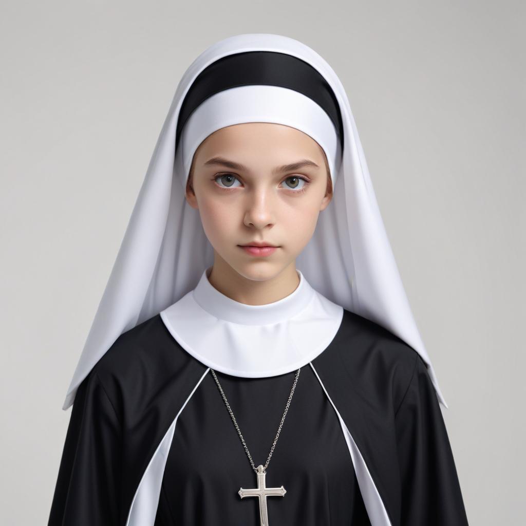 Young girl dressed as nun Young girl dressed as nun