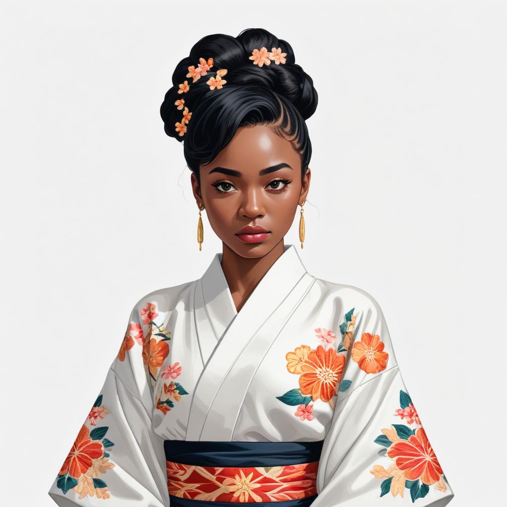 Elegant woman in traditional kimono Elegant woman in traditional kimono