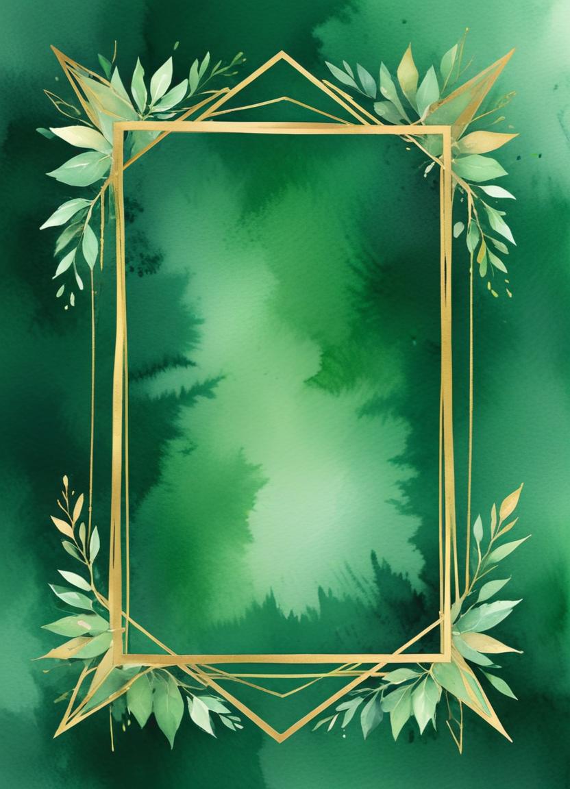 Elegant green leaf border design Elegant green leaf border design