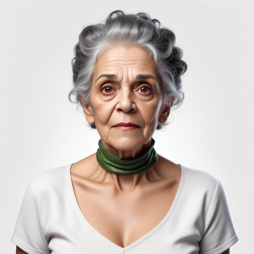 Elderly woman with gray hair Elderly woman with gray hair