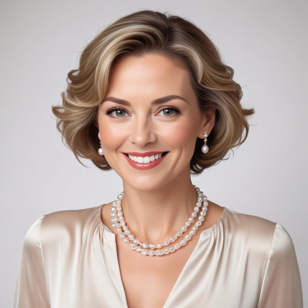 Elegant woman with pearl jewelry Elegant woman with pearl jewelry