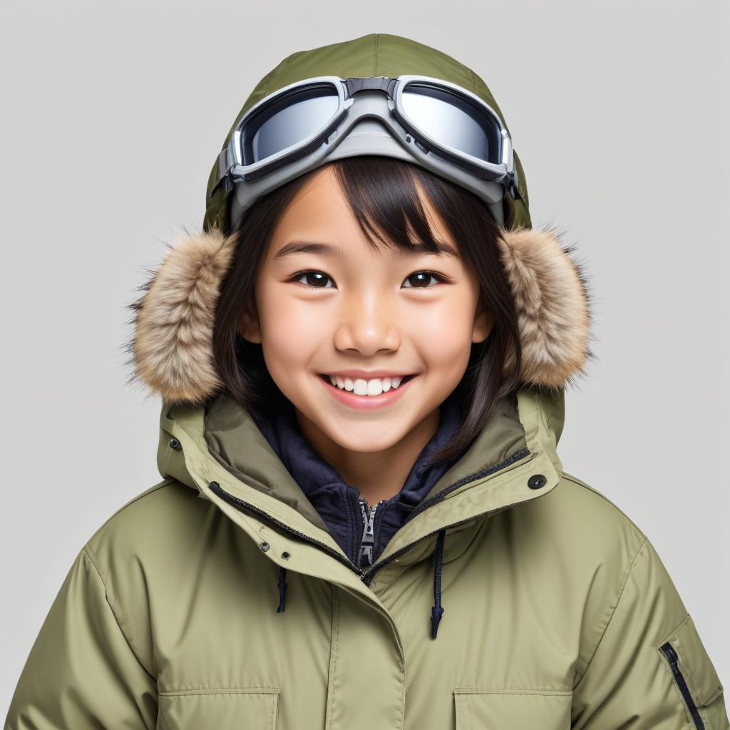 Smiling child in winter gear outdoors Smiling child in winter gear outdoors