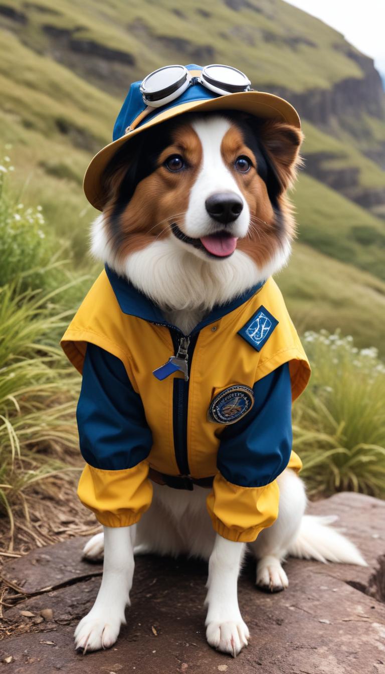 Dog in outdoor adventure gear Dog in outdoor adventure gear