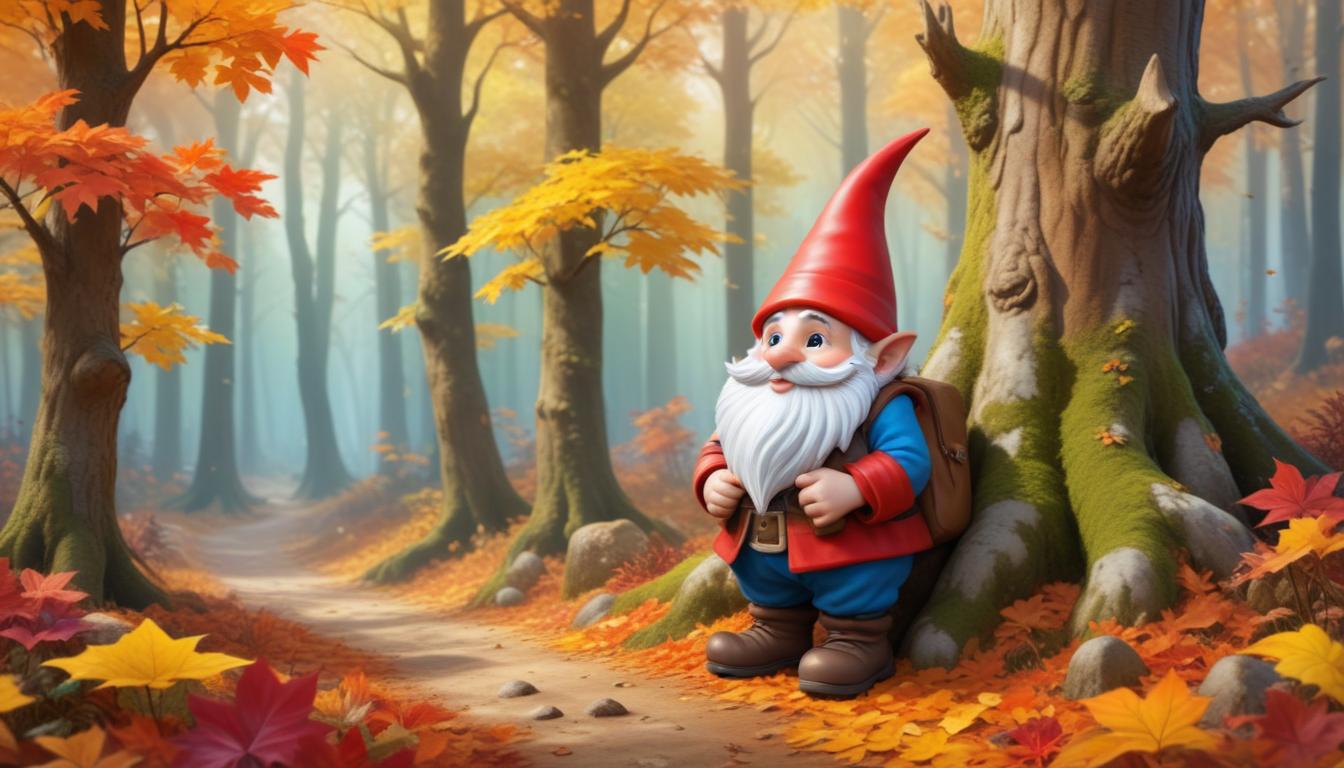 Gnome in a colorful autumn forest Gnome in a colorful autumn forest