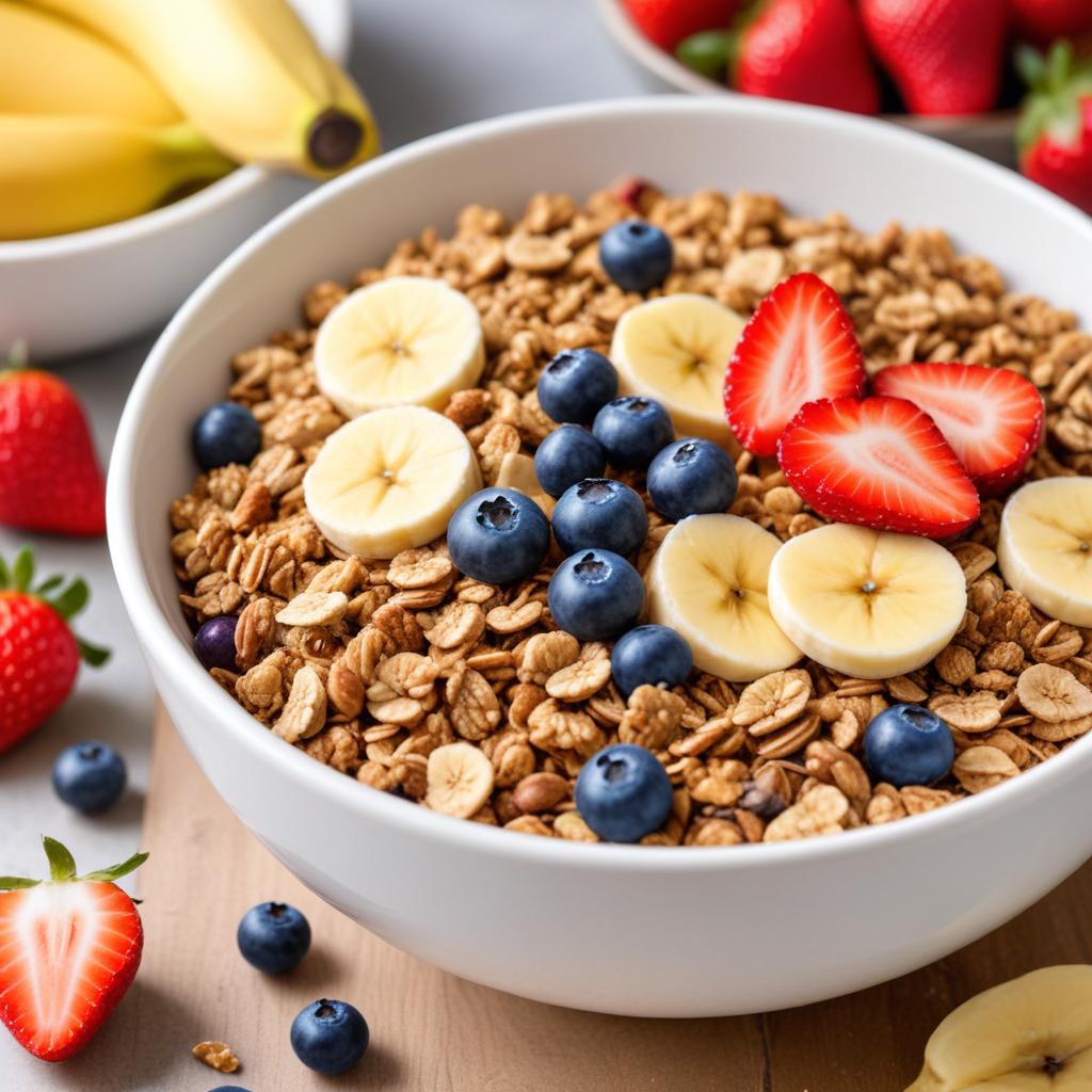 Healthy granola bowl with fruits Healthy granola bowl with fruits