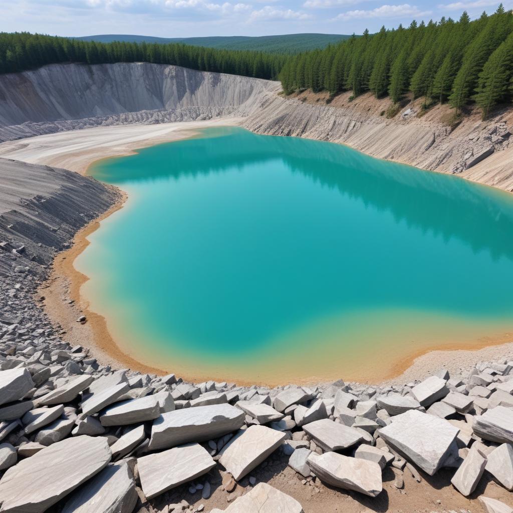 Turquoise blue lake in forest Turquoise blue lake in forest
