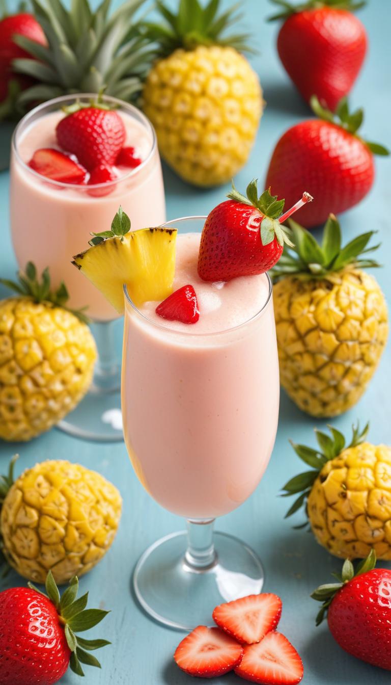 Tropical fruit smoothies beautifully served Tropical fruit smoothies beautifully served