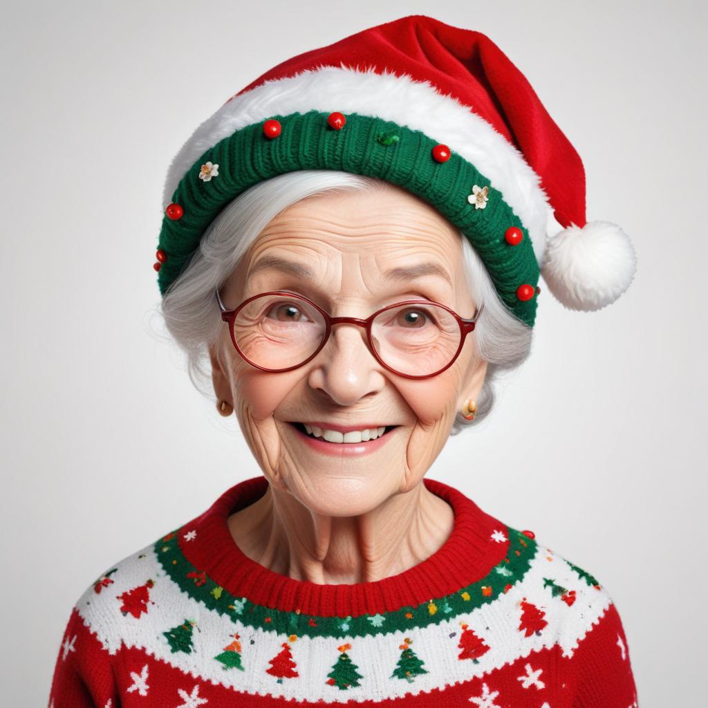 Joyful grandmother in festive attire Joyful grandmother in festive attire