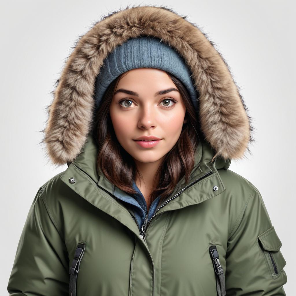 Smiling woman in winter coat Smiling woman in winter coat