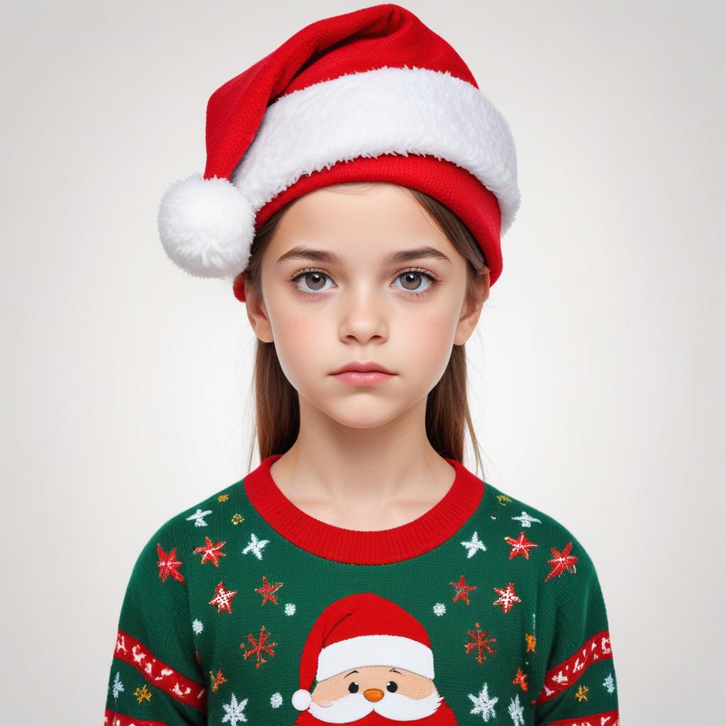 Child in christmas outfit with santa hat Child in christmas outfit with santa hat