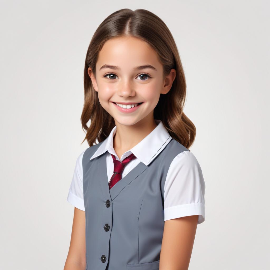 Smiling girl in school uniform Smiling girl in school uniform