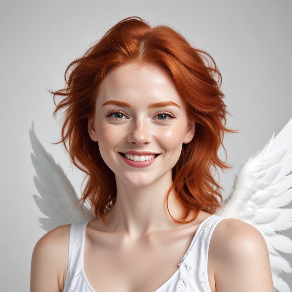 Portrait of a smiling woman with angel wings Portrait of a smiling woman with angel wings