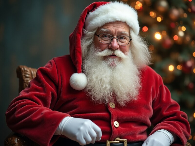 Santa claus in festive setting Santa claus in festive setting